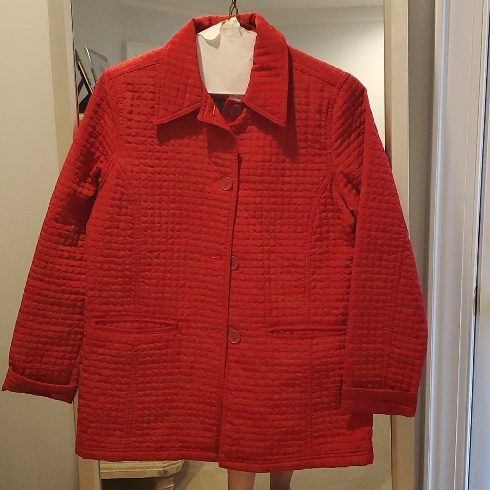 Ladies Red Quilted Coat Jacket Cherokee Medium